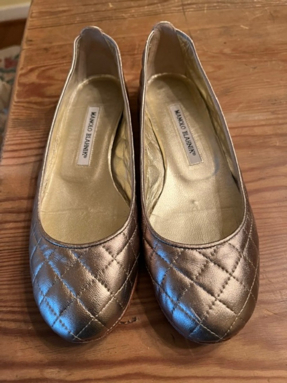 Manolo Blahnik Gold Flats - 37.5
